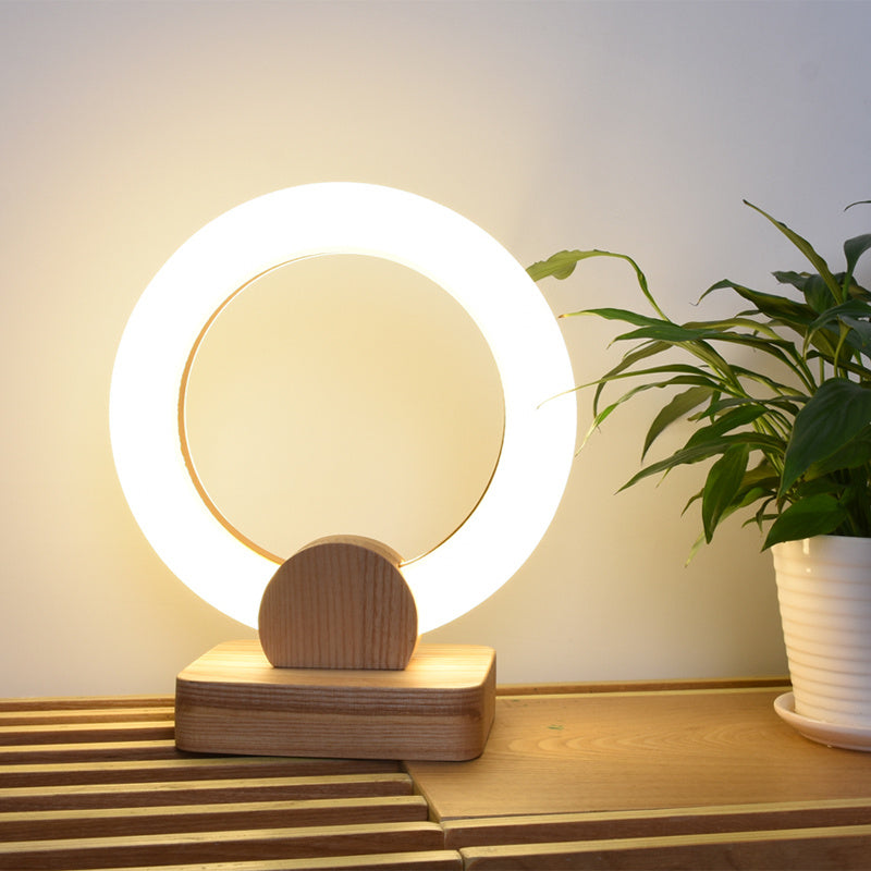 Circular Wooden Pendant Light