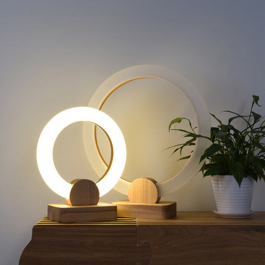 Circular Wooden Pendant Light