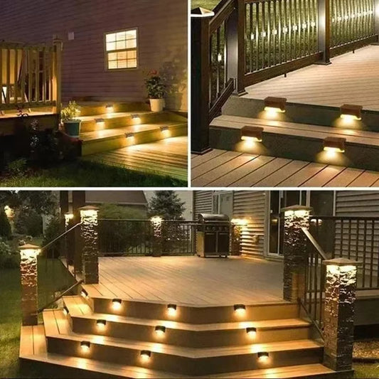 4 Solar LED Outdoor Lights – Stairs, Deck & Patio